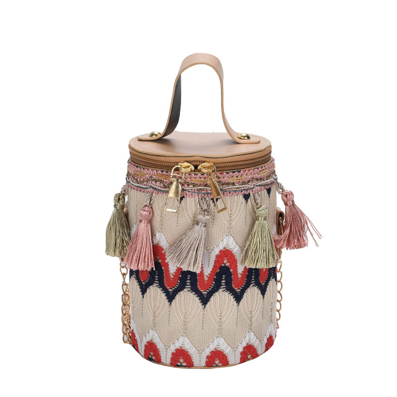 Women's Style Summer Tassel Round Popular Chain Crossbody Bags