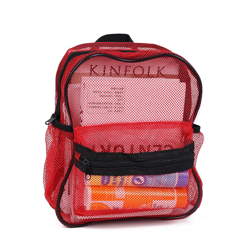 Children's High Mesh Transparent Simple Beach Certification Backpacks