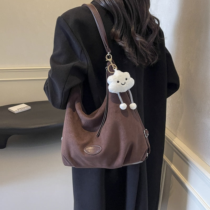 Women's Fashionable Large Capacity Texture Double Suede Crossbody Bags