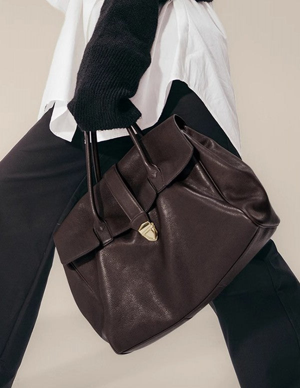 Women's Genuine Leather Retro Large Capacity Commuter First Layer Handbags