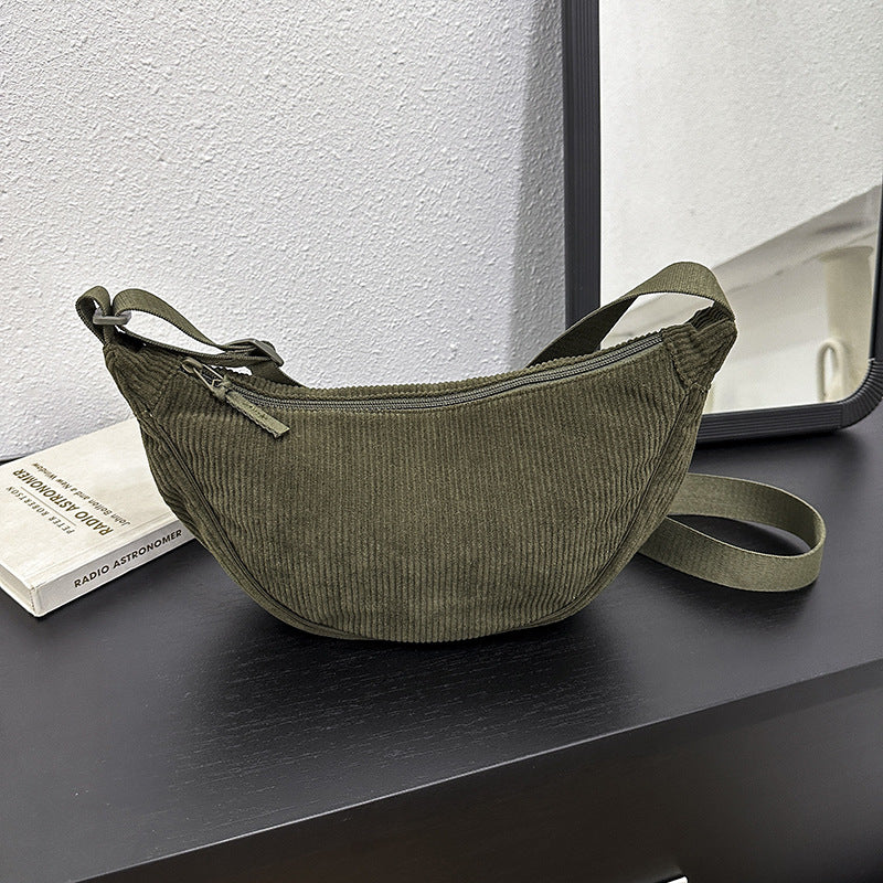 Women's & Men's & Waterproof Dumpling Corduroy Underarm Lightweight Crossbody Bags