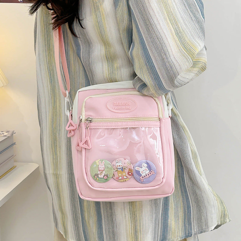 Women's Popular Cartoon Korean Style Sweet Contrast Crossbody Bags