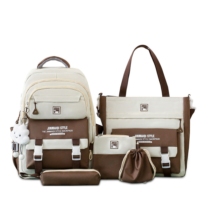 Match Sets Female Korean Style Mori Durable Large Capacity Middle School Students' Schoolbags