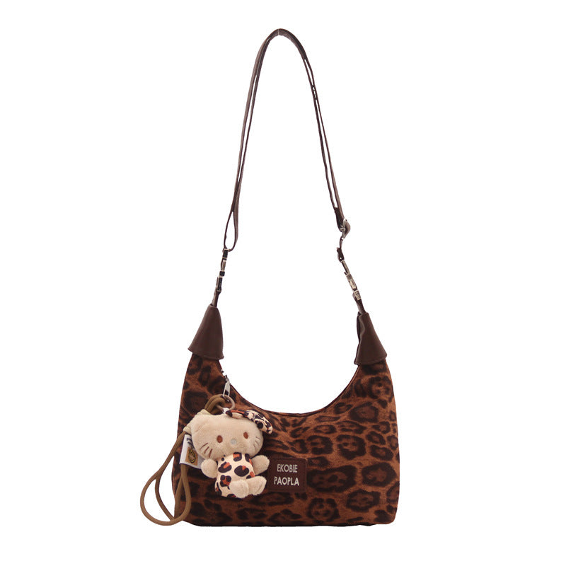 Women's Korean Fashion Leopard Print Popular Dumpling Bags