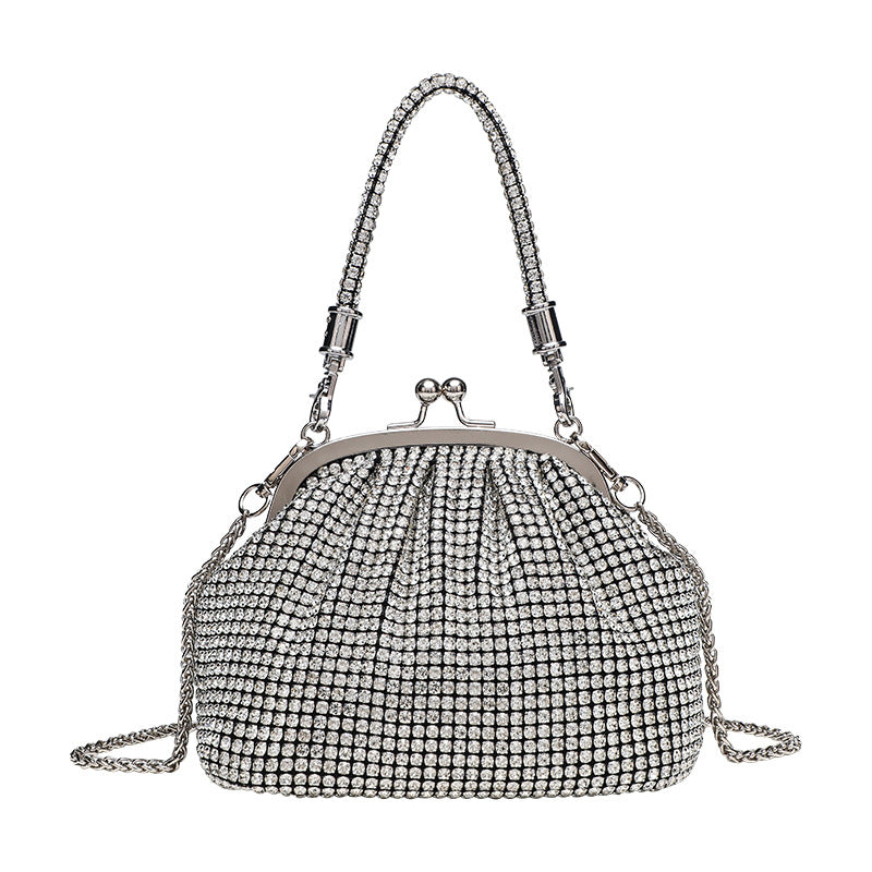 Women's Rhinestone Portable Shell Bezel Setting Brick Crossbody Bags
