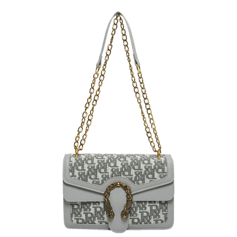 Women's Simple Fashion Retro Printed Chain Texture Crossbody Bags