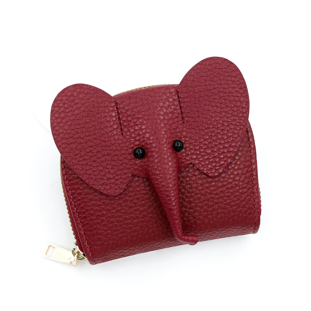 Style Expanding Creative Personality Elephant Zip Multiple Card Holder