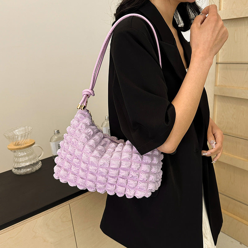 Women's Gentle Elegant Pleated Underarm Fashionable Puff Armpit Bags