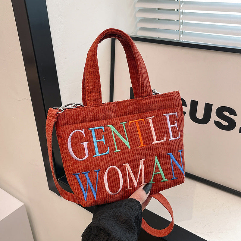 Fashion Corduroy Portable Mini Mobile Trendy Shoulder Bags