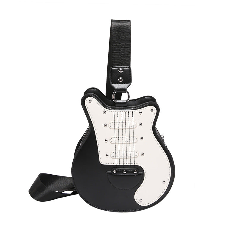 Women's Guitar Shape Handmade Personality Creative Female Shoulder Bags