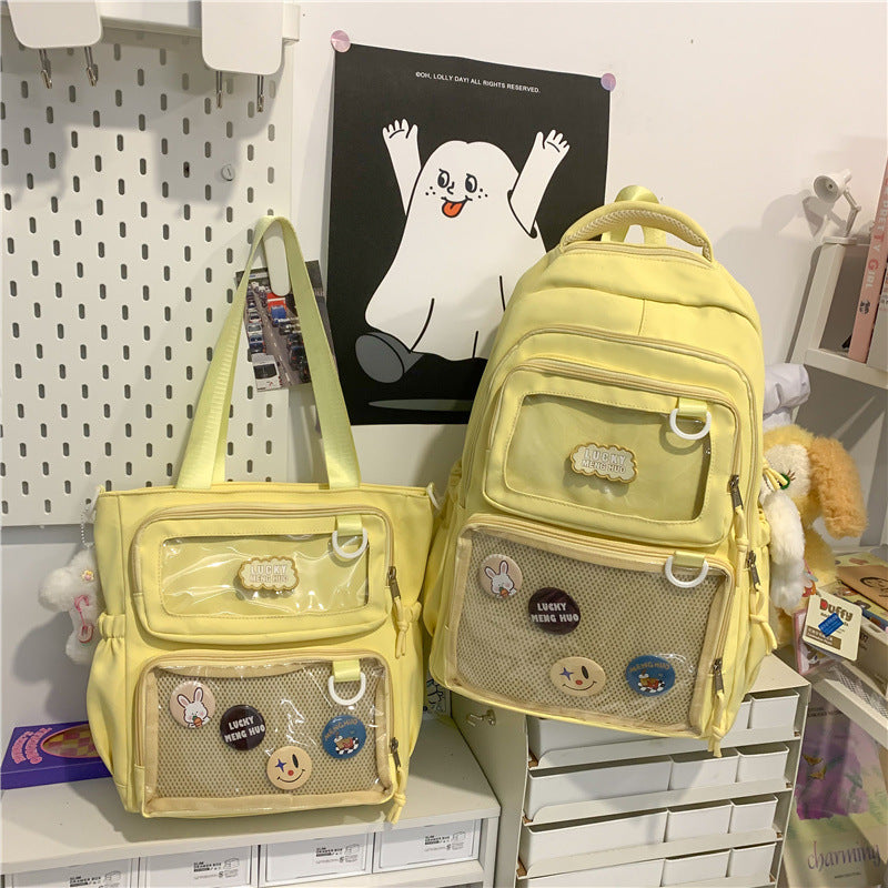 Large Capacity Female College Cute Versatile Transparent Backpacks