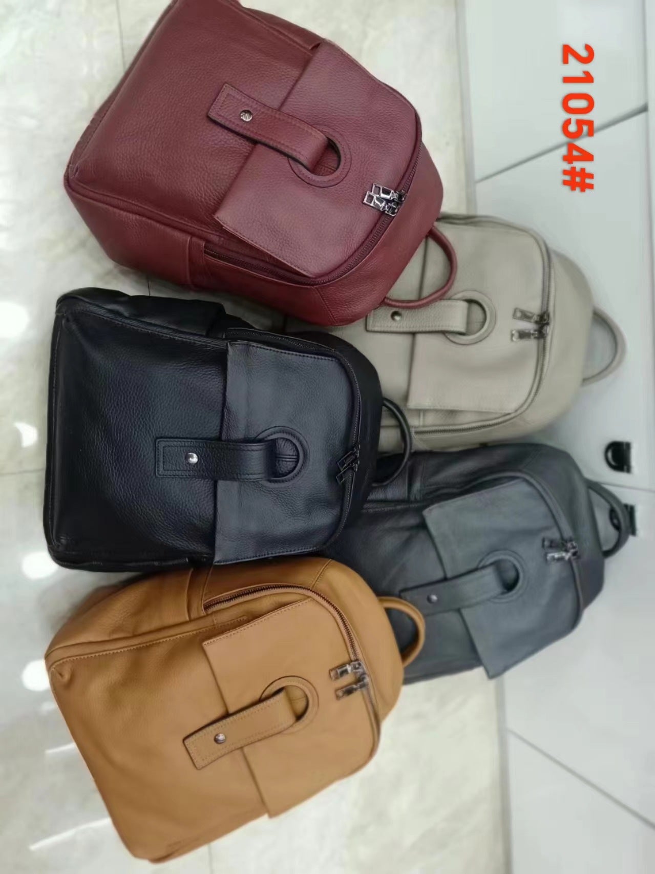Women's Top Layer Leather Fashion Large Capacity Backpacks