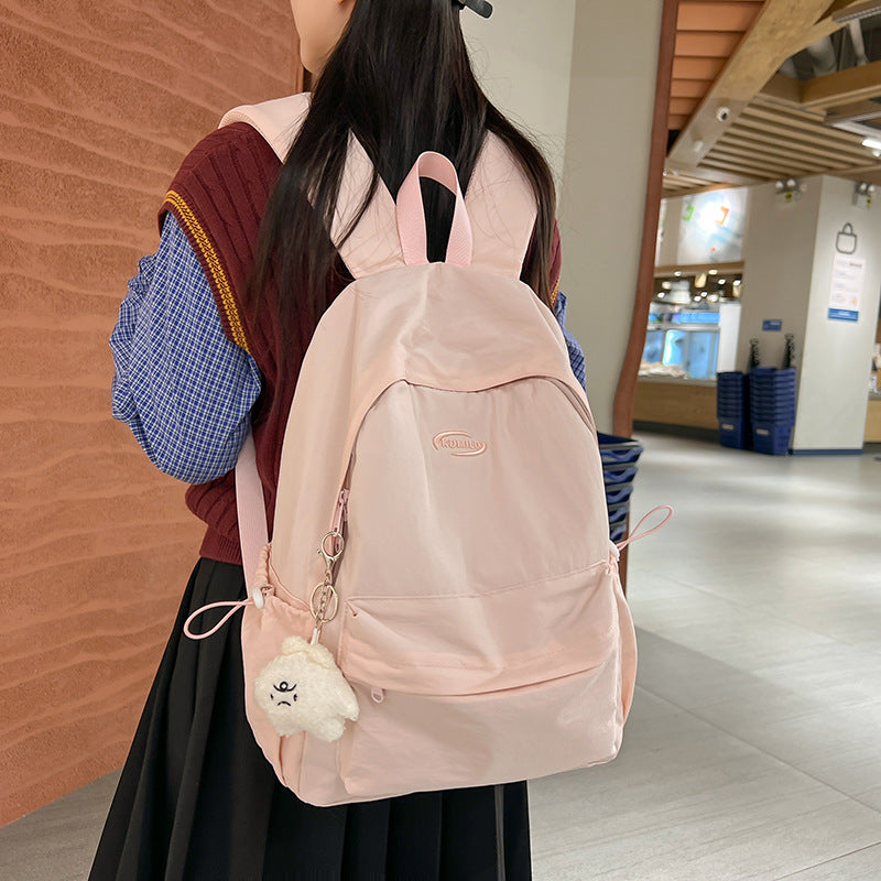 Simple Solid Color For College Female Backpacks