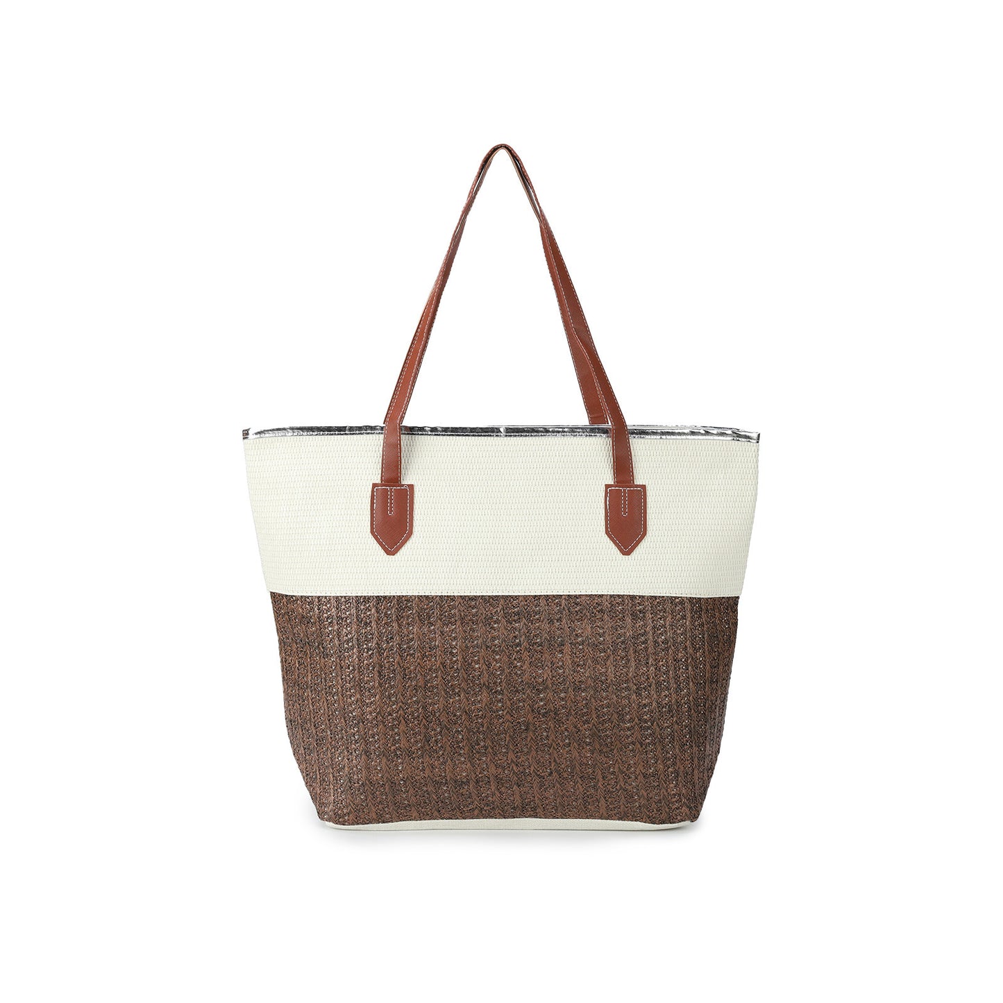 Women's Underarm Large Capacity Canvas Striped Beach Tote Bags
