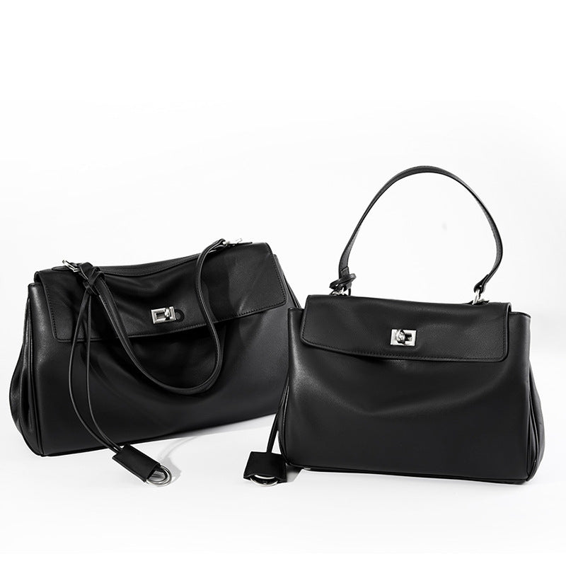 Kelly Large Capacity Smooth Calfskin Portable Crossbody Bags