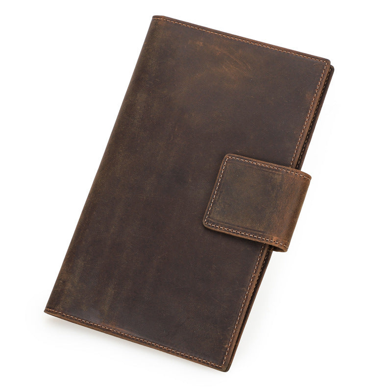 Angel Retro Crazy Horse Leather Genuine Passport Alarm Id Package
