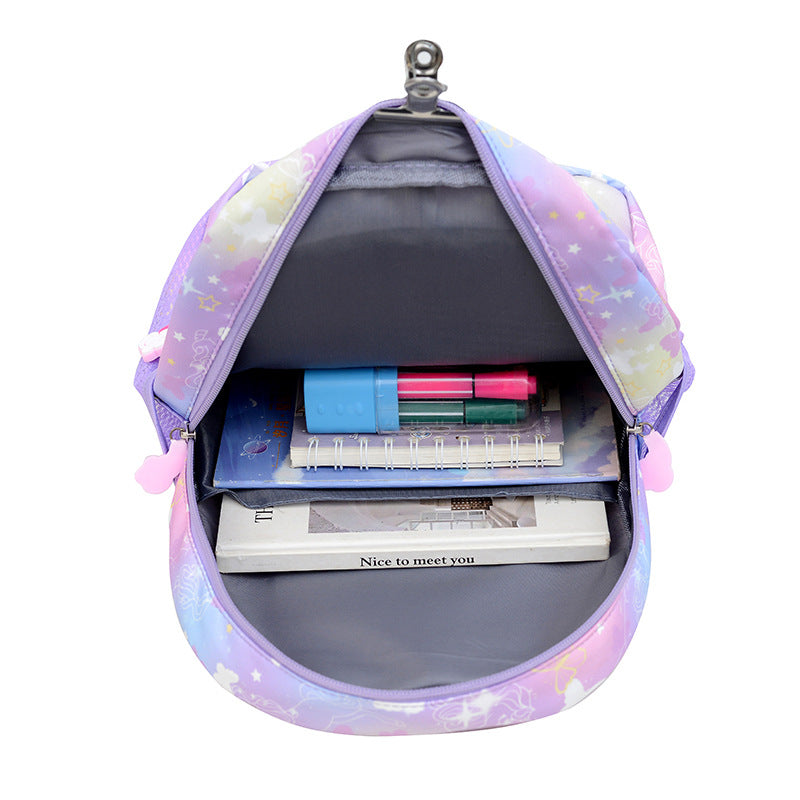 Children's Lightweight Cartoon Cute Unicorn Spine Protection Backpacks