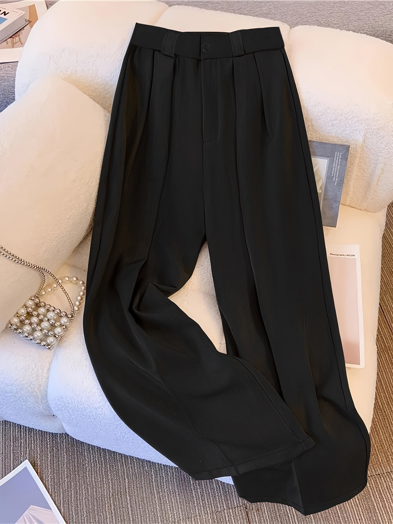 High Waist Wide Leg Casual Mopping Floor Pants