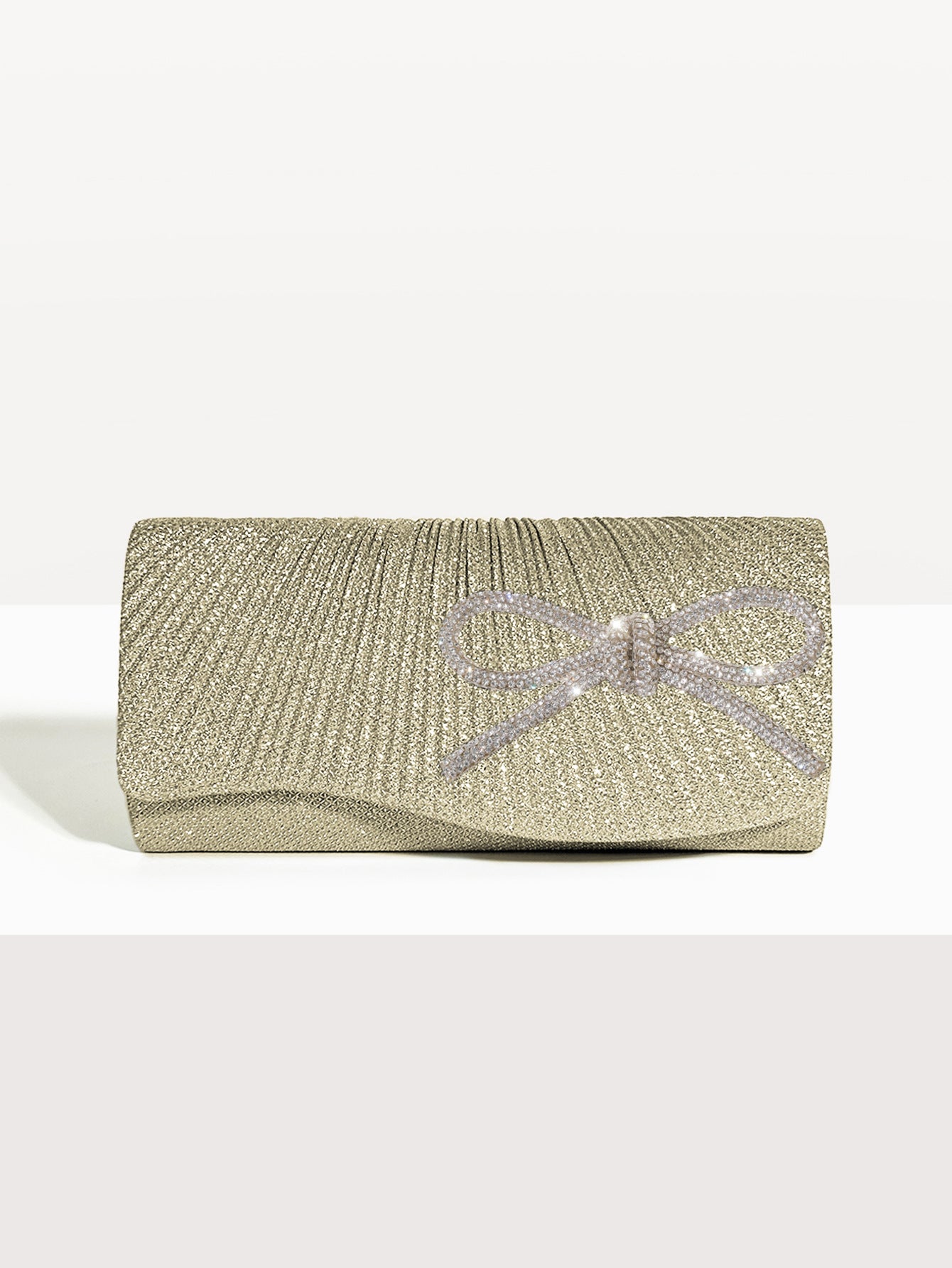 Mini Clutch Rhinestone Strip Bow Shiny Evening Bags