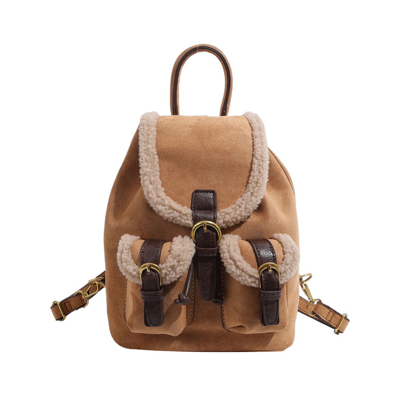 Women's Winter Plush Minority Fashion Retro High-grade Shoulder Bags