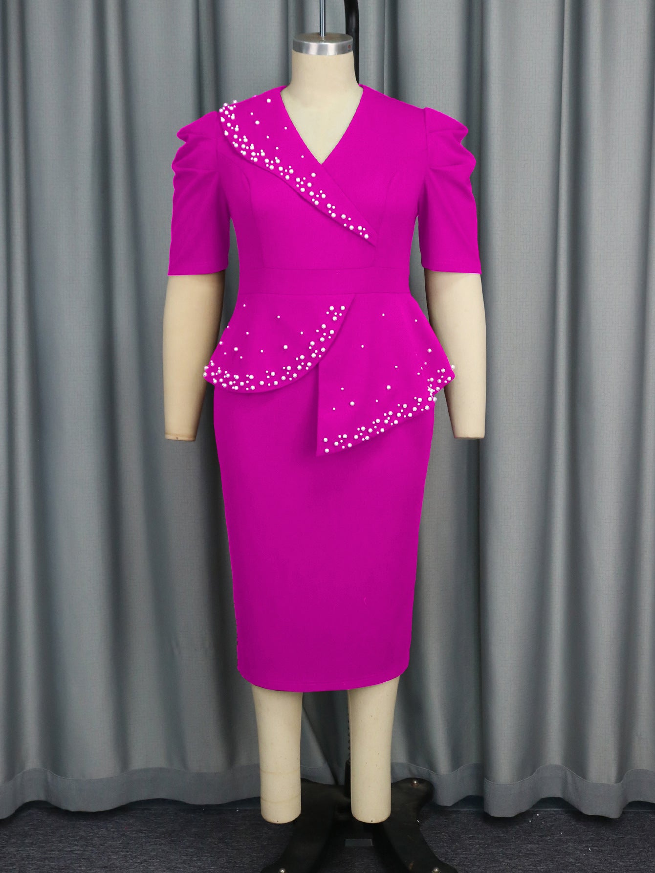 Women's Glamorous Large Ruffled Slimming Dress Dresses