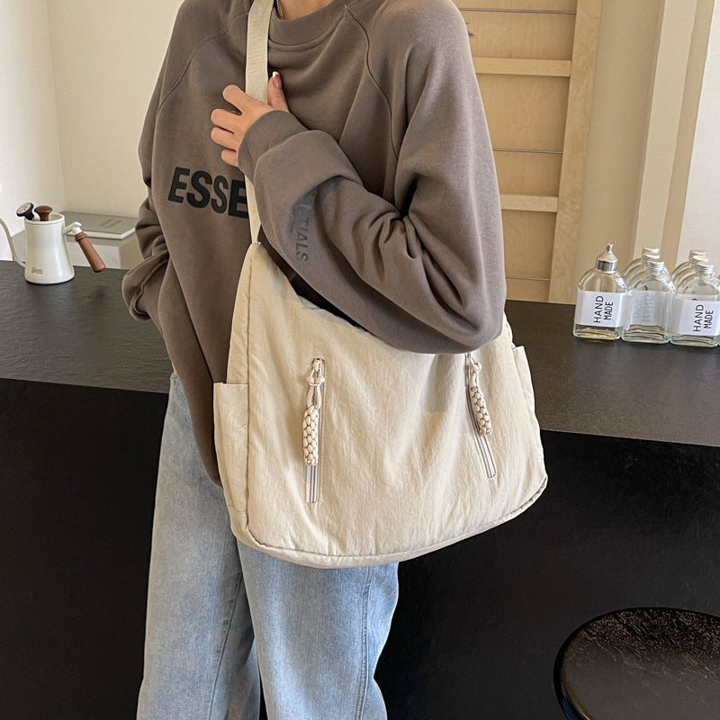 Dumpling Large Capacity Washed Cloth Female Crossbody Bags