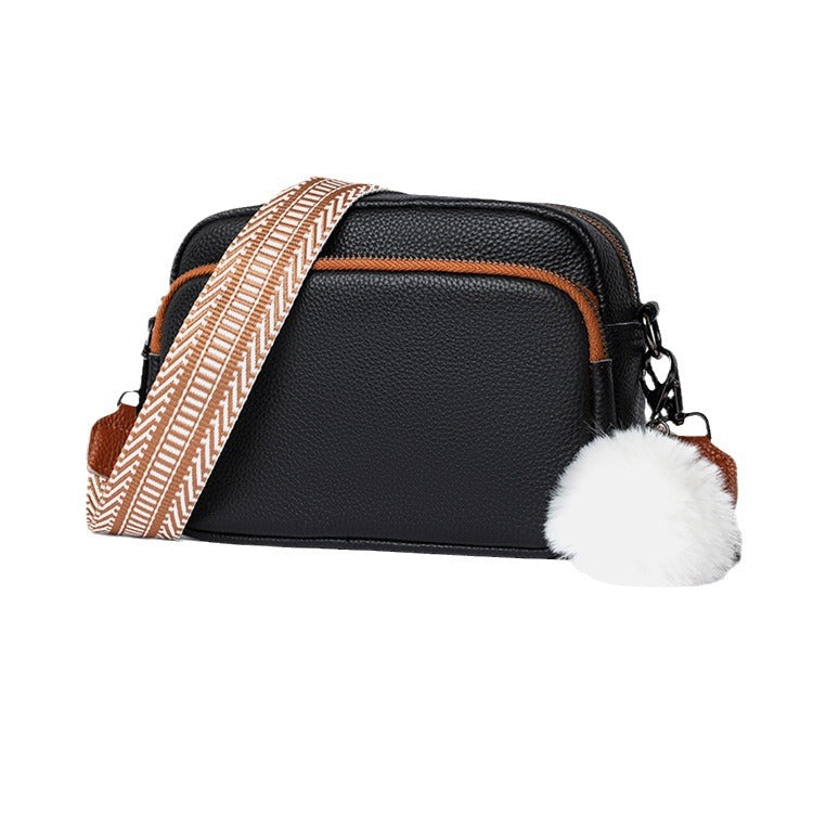 Women's Leather Plush Pendant Light Luxury Simplicity Crossbody Bags