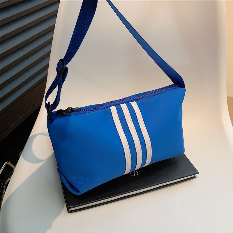 Women's Style Oxford Cloth Korean Fashionable Striped Shoulder Bags