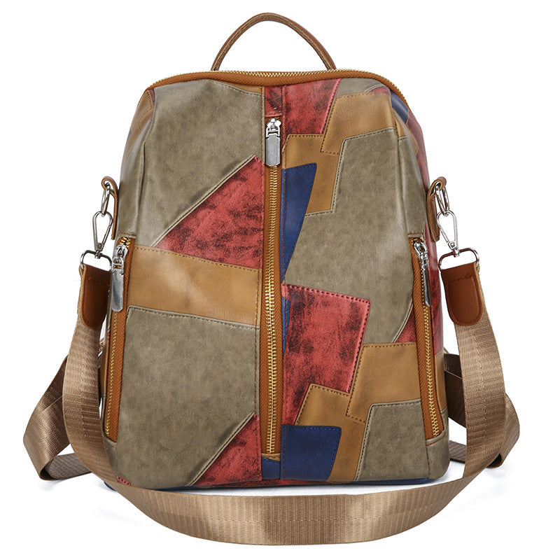 Women's Stitched Cowhide Vintage Summer High Sense Backpacks
