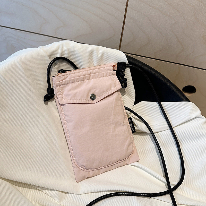 Women's Nylon Vertical Mobile Simple Earphone Cloth Phone Bags