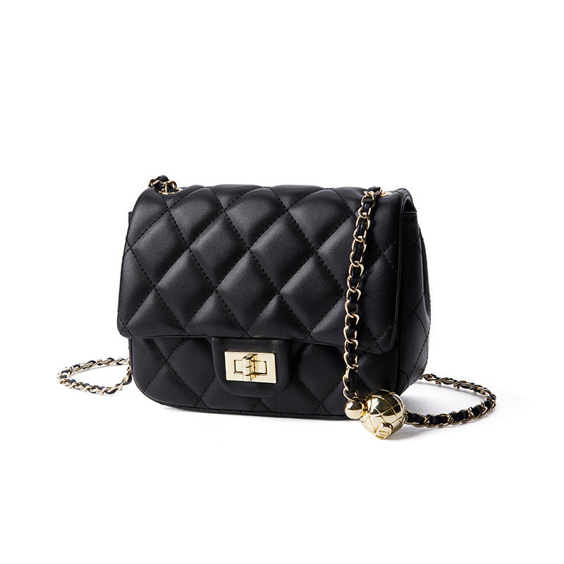 Women's Fashion Genuine Leather Cowhide Golden Balls Shoulder Bags