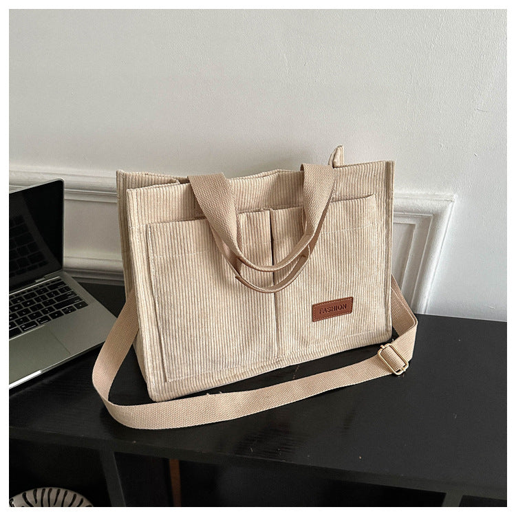 Comfortable Innovative Corduroy Large Capacity Fashion Shoulder Bags