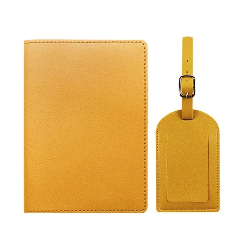 Leather Boarding Passport Baggage Tag Set Id Package