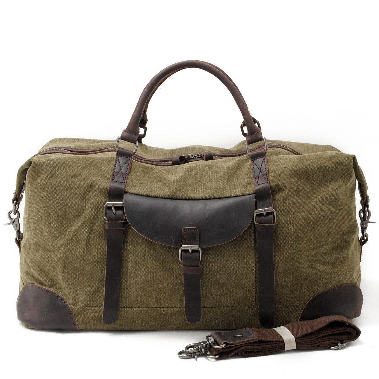 Men's Cloth Large Capacity Canvas Crazy Horse Leather Men's Messenger Bags