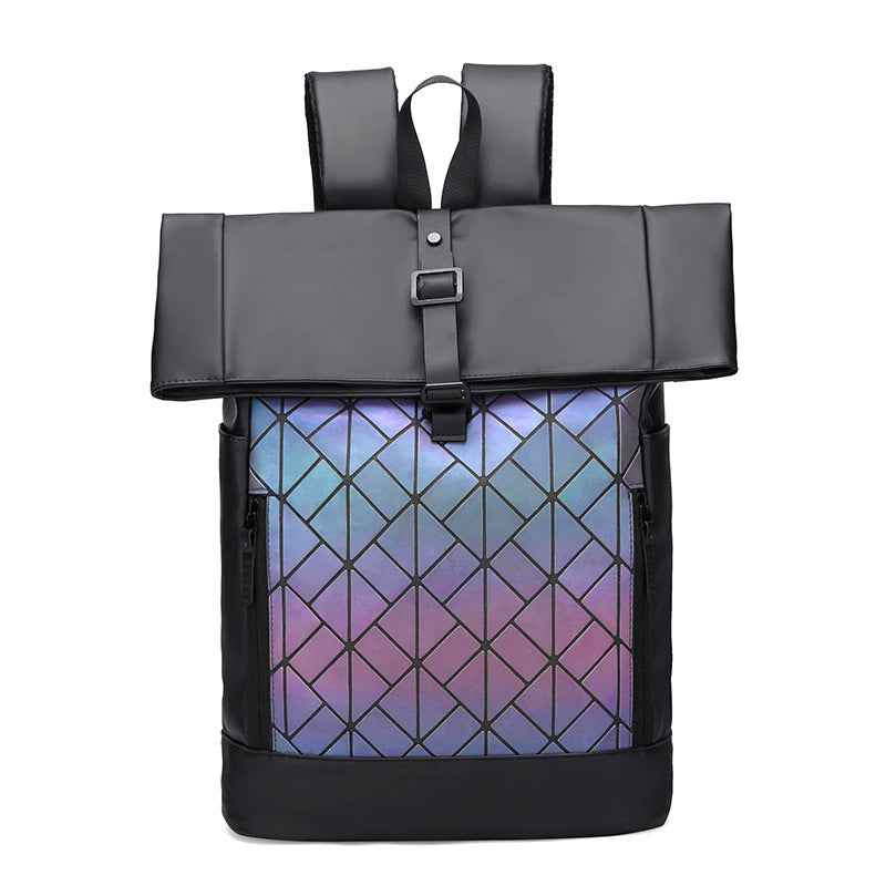 Men's Fashion Geometric Rhombus Large Capacity Commuter Backpacks