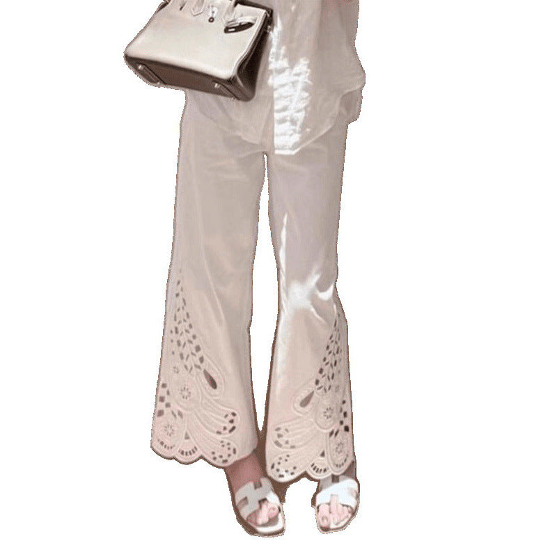 Women's French Minority Summer Fashion Embroidered Design Pants