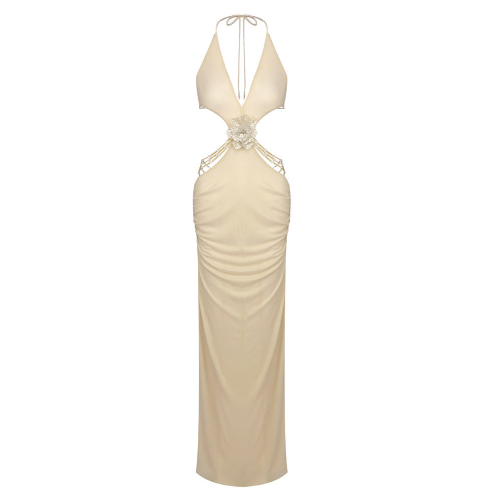 Elegant Street Hipster Deep V Halter Dresses