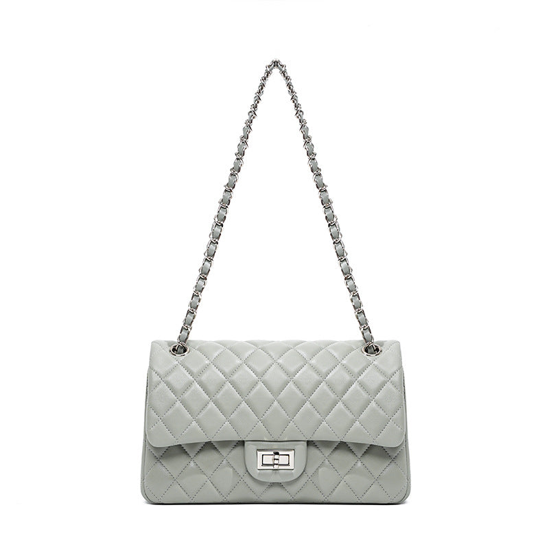 Women's Sheepskin Fashion Commuter Underarm Diamond Plaid Bags