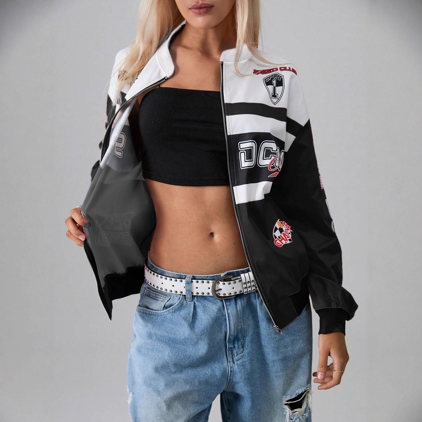 Fashion Lettered Casual Personalized Printed Long-sleeved Jackets