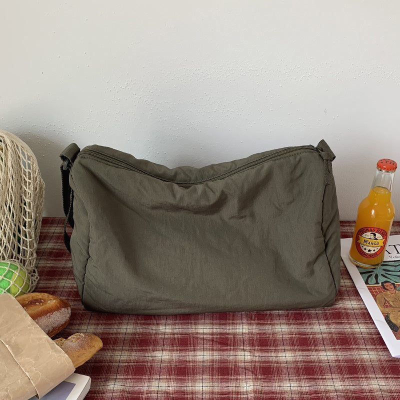 Large Capacity Simple Cloth Female Round Crossbody Bags