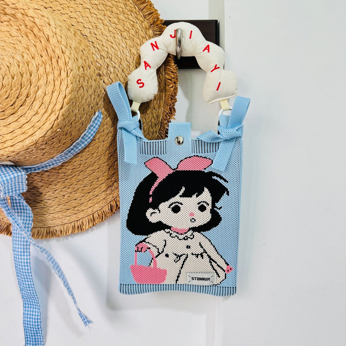 Creative Cute Cartoon Cat Knitted Mini Crossbody Bags