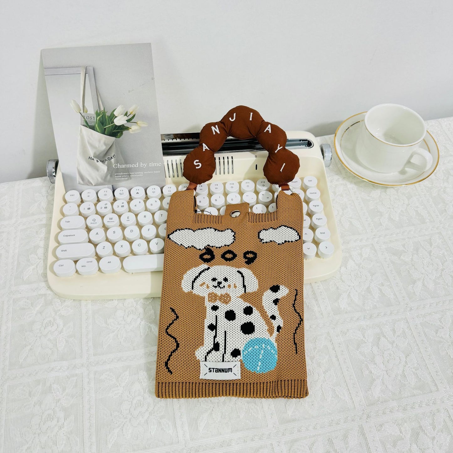 Creative Cute Cartoon Cat Knitted Mini Crossbody Bags
