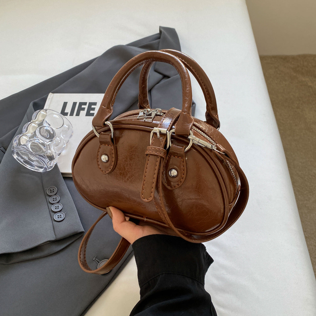 Women's Korean Style Simple Design Retro Fashionable Crossbody Bags