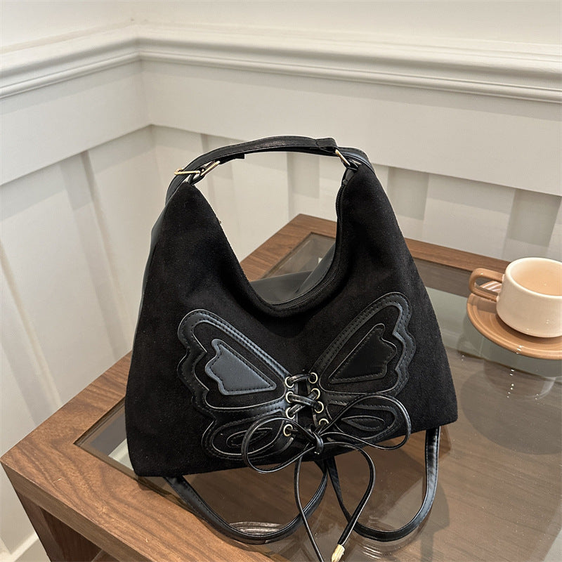 Women's Large Capacity Bow Retro Advanced Texture Tote Bags