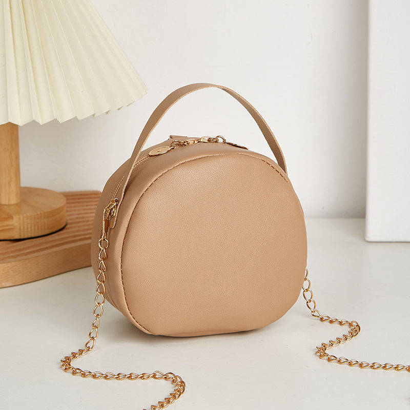 Women's Elegant Embossed Round Simple Chain Crossbody Bags