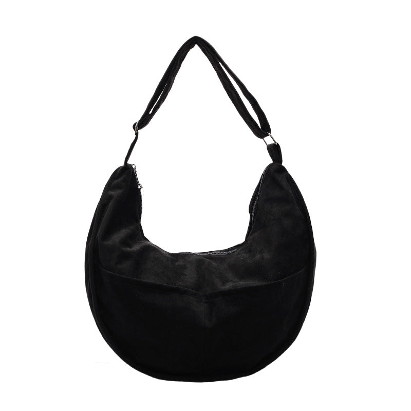 Women's Suede Large Capacity Leisure Commute Dumpling Shoulder Bags