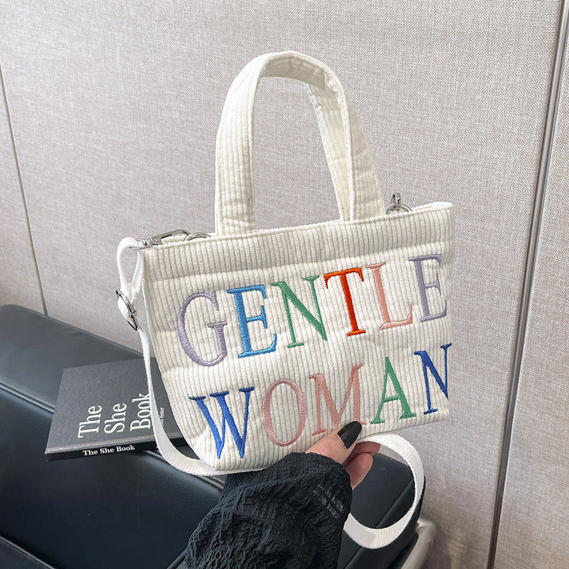 Fashion Corduroy Portable Mini Mobile Trendy Shoulder Bags