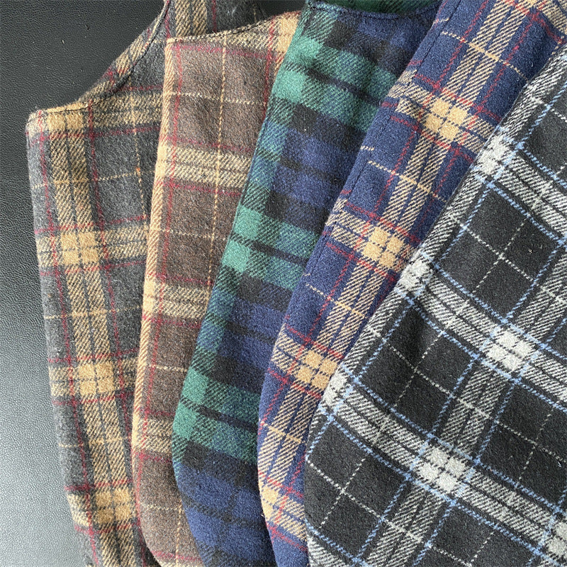 Women's & Men's & Woolen Plaid Printed Canvas Shopping Tote Bags
