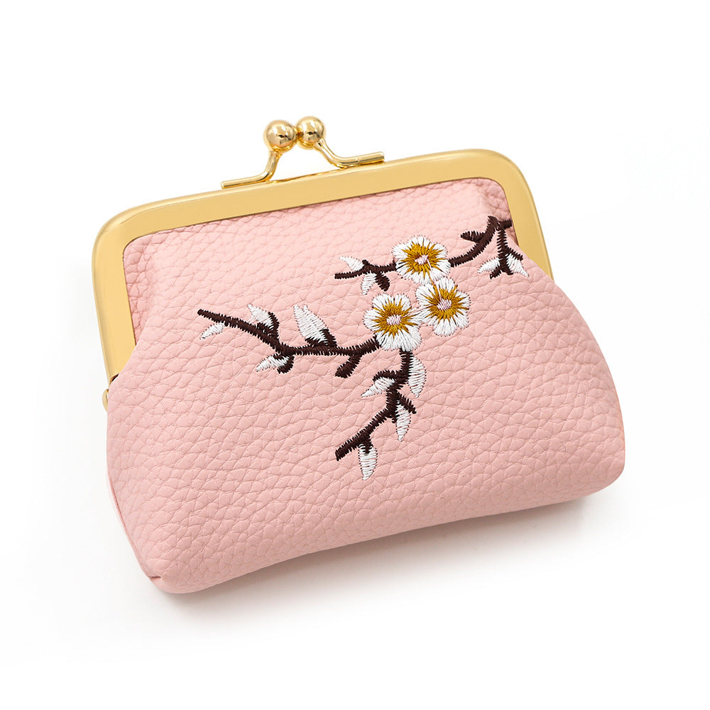 Women's Portable Mini Clutch Embroidered Change Broken Coin Purses