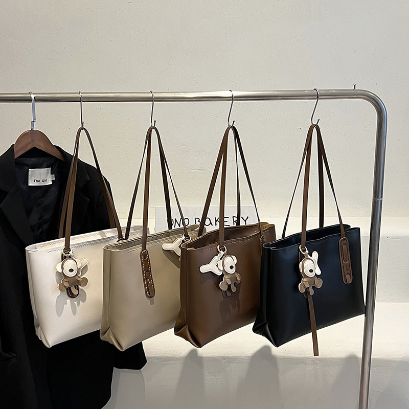 Women's Big Pocket Material Handmade Solid Color Crossbody Bags